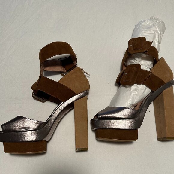 Jeffrey Campbell Suede and Metallic Platform Heel size 8 - Picture 1 of 5